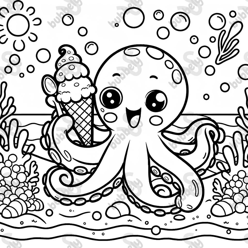 einen Oktopus der Eis isst