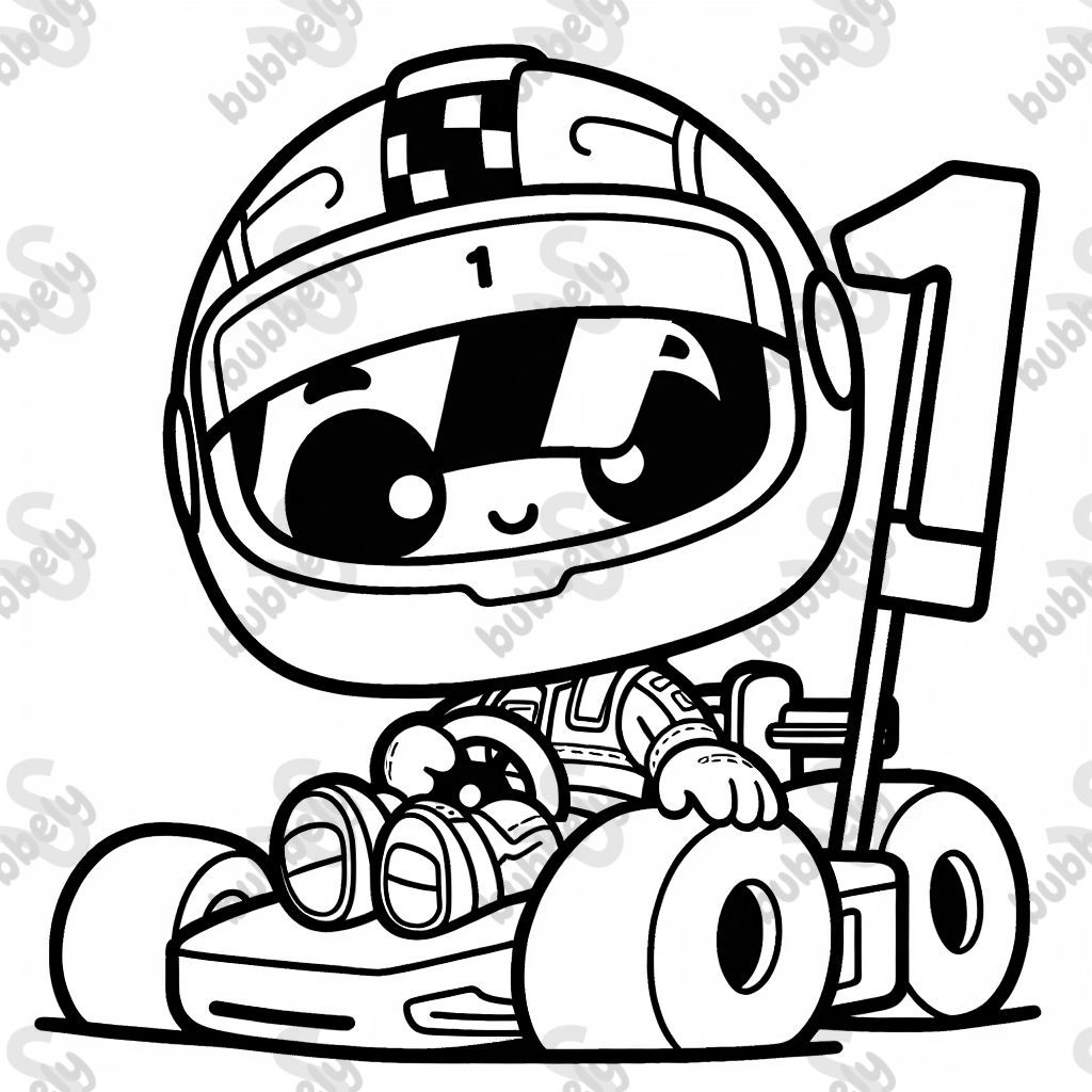 Pit stop racer with number 1. Birthday. Pit stop racer with number 1. Birthday.