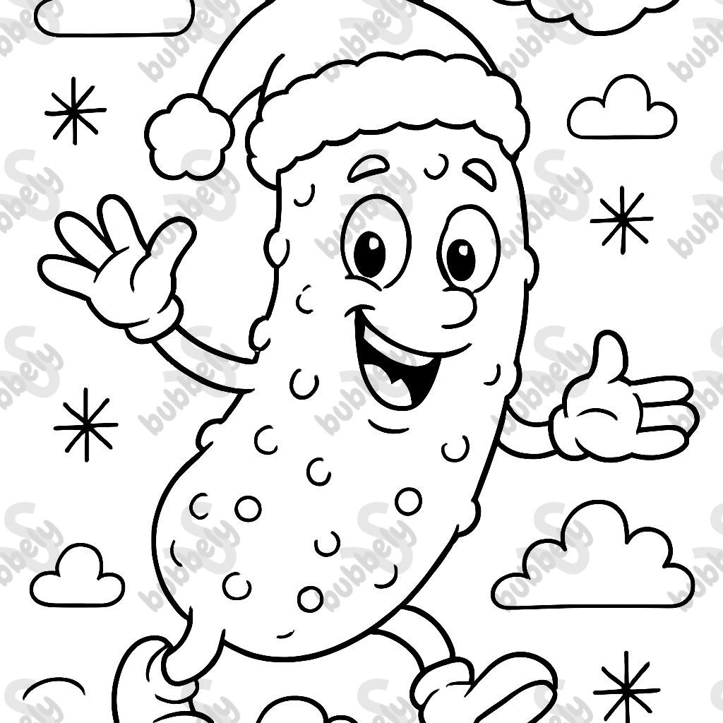 Ein Pickel mit einem Weihnachtsmannhut. Ein Pickel mit einem Weihnachtsmannhut.