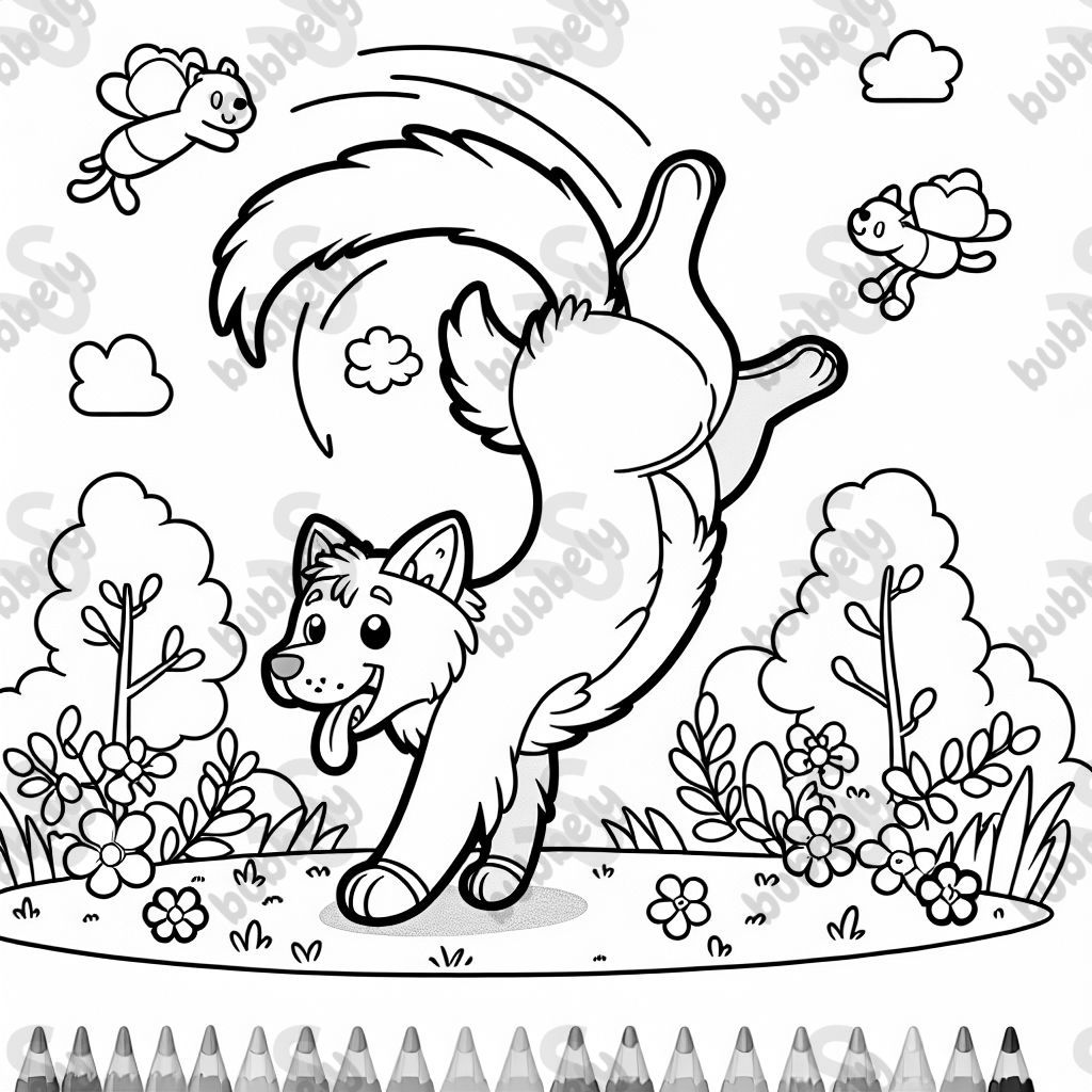 Un perro bailando haciendo volteretas. Un perro bailando haciendo volteretas.