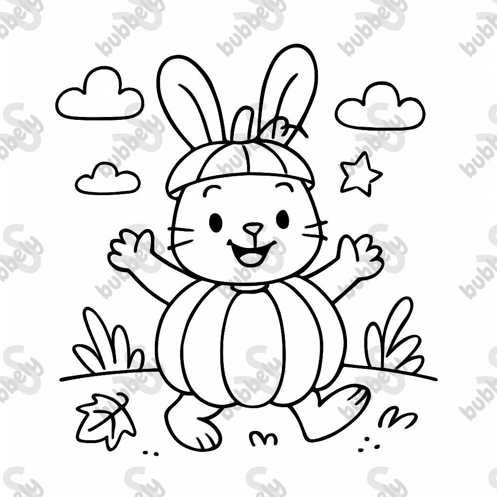 un conejo vestido de calabaza un conejo vestido de calabaza