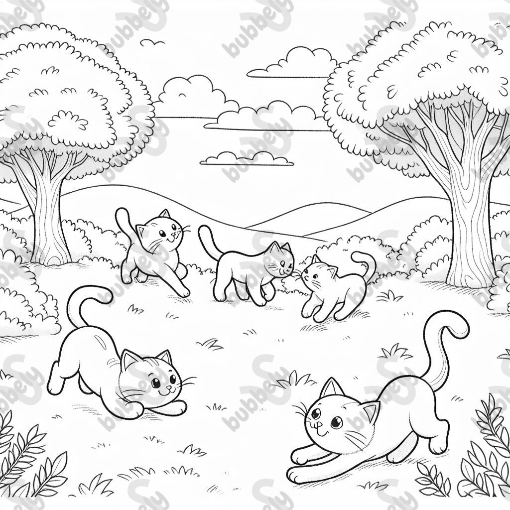 gatos jugando al etiquetado afuera gatos jugando al etiquetado afuera