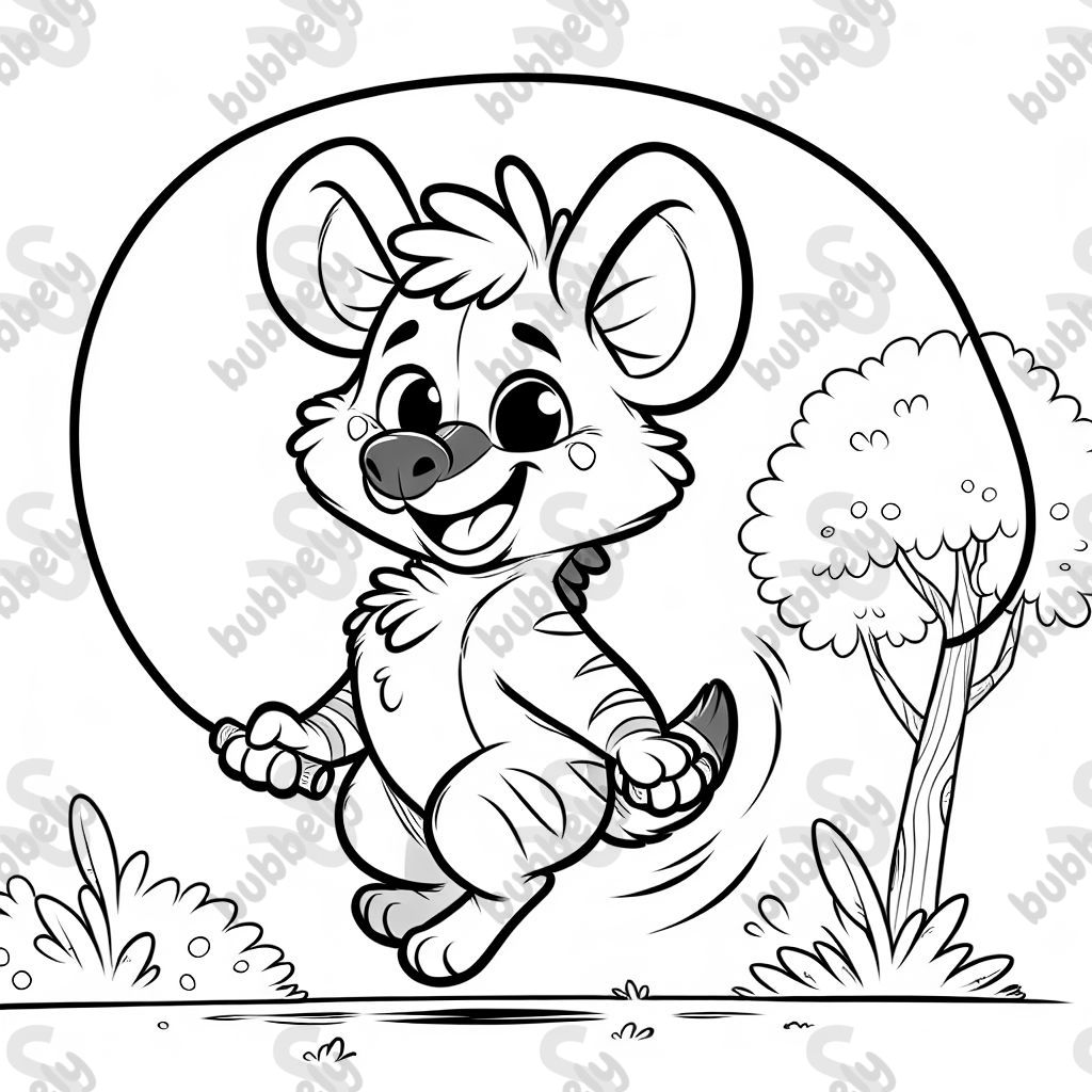 hiena con cuerda para saltar hiena con cuerda para saltar