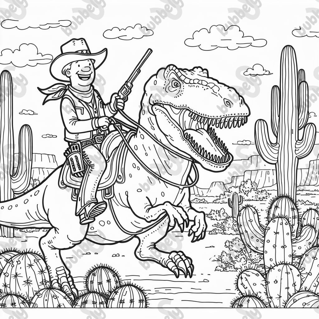 Vaquero montando un T-Rex Vaquero montando un T-Rex
