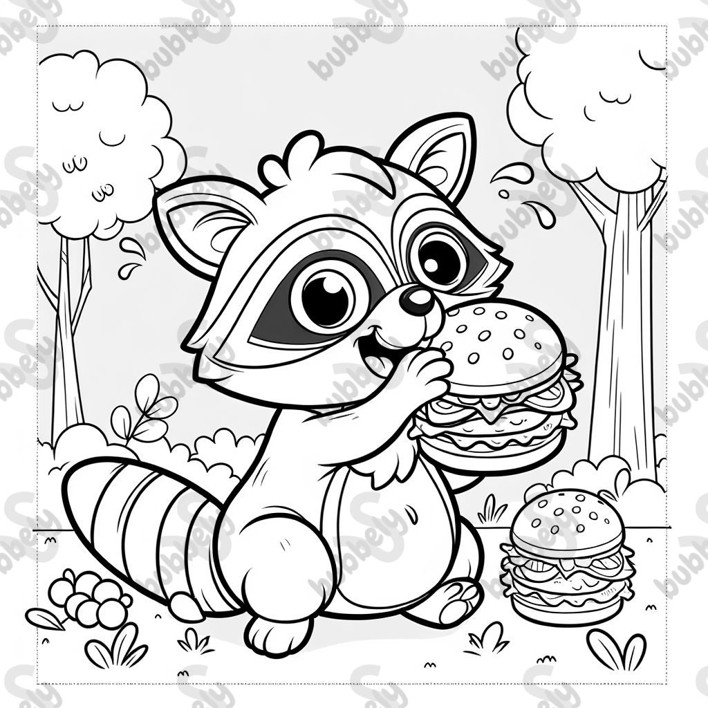 mapache comiendo una hamburguesa mapache comiendo una hamburguesa