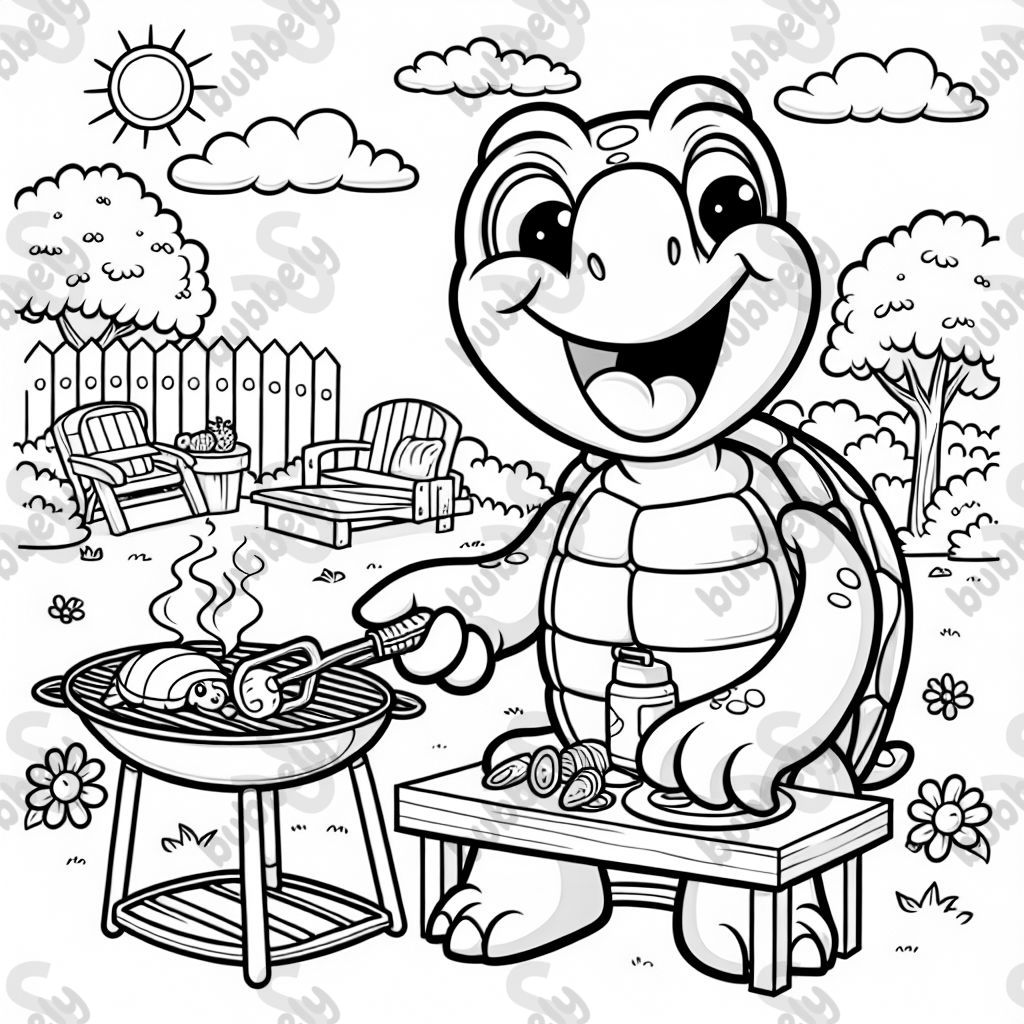 Schildkröte grillt Schildkröte grillt