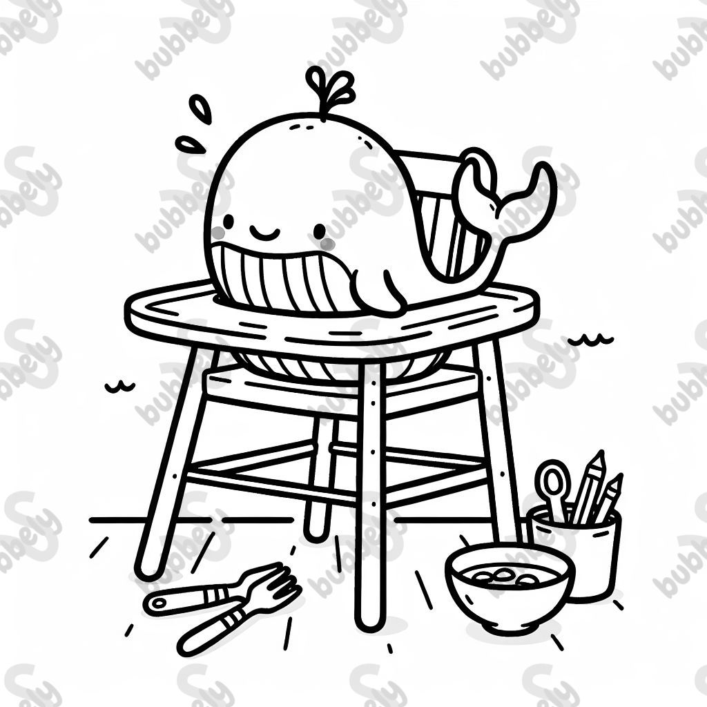 baleine bébé dans une chaise haute baleine bébé dans une chaise haute