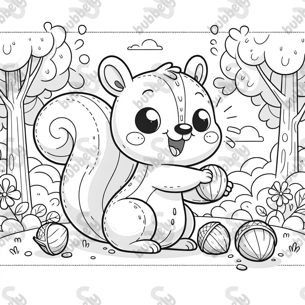 Eichhörnchen und Nüsse