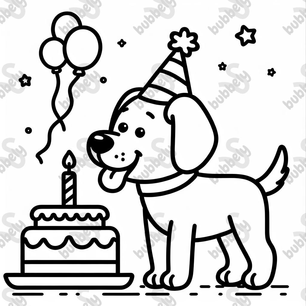 perro en una fiesta de cumpleaños perro en una fiesta de cumpleaños