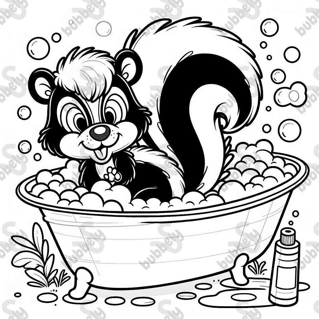 skunk dans un bain moussant skunk dans un bain moussant