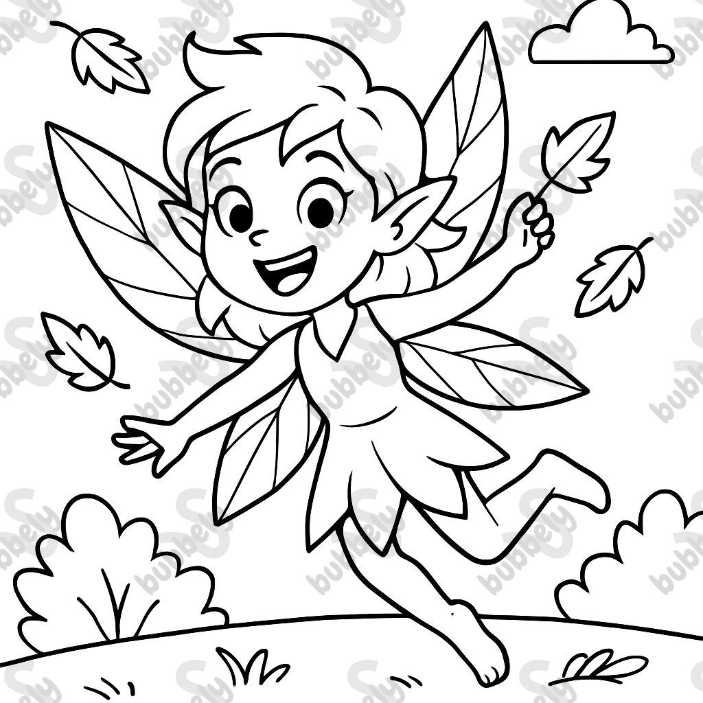 Fée avec des ailes en feuilles Fée avec des ailes en feuilles