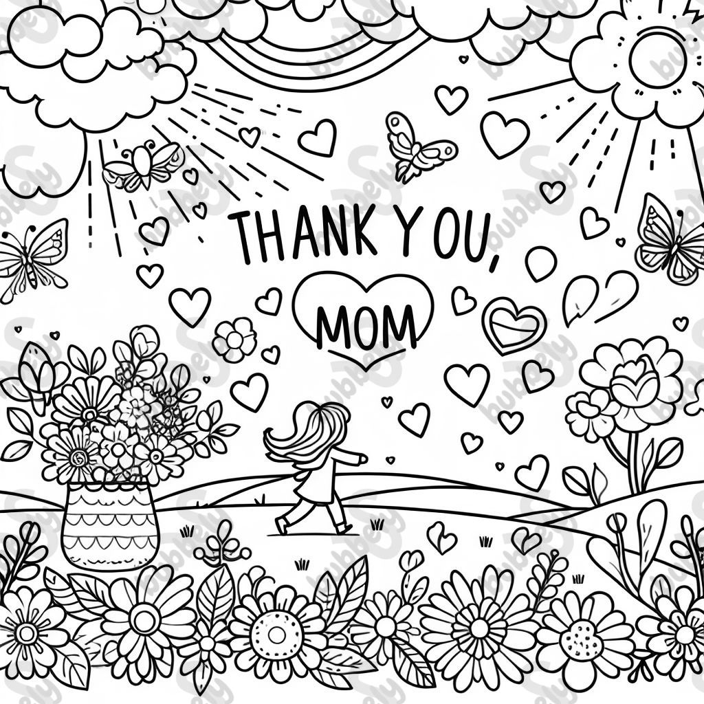 Danke Mama mit Herzen