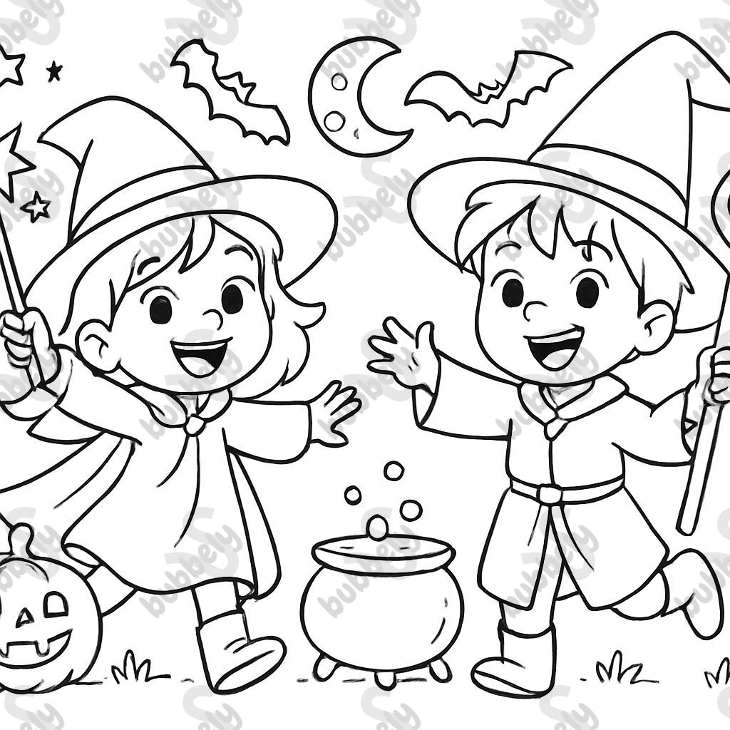 Joven bruja y mago Joven bruja y mago