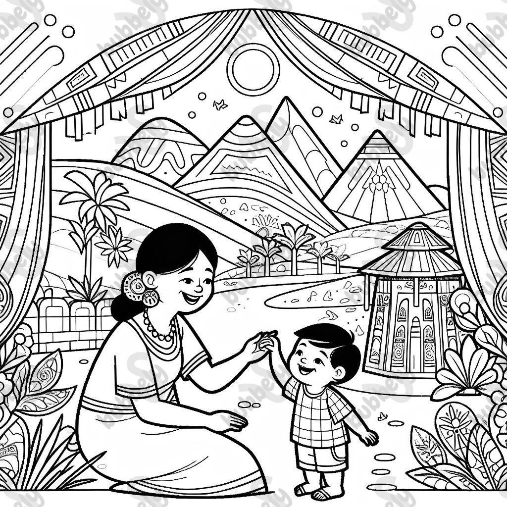 Latin American woman with child. Latin American woman with child.