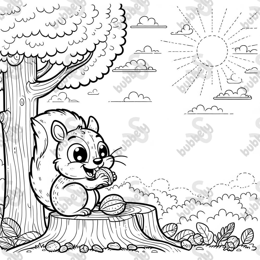 Un écureuil mangeant des noix. Un écureuil mangeant des noix.