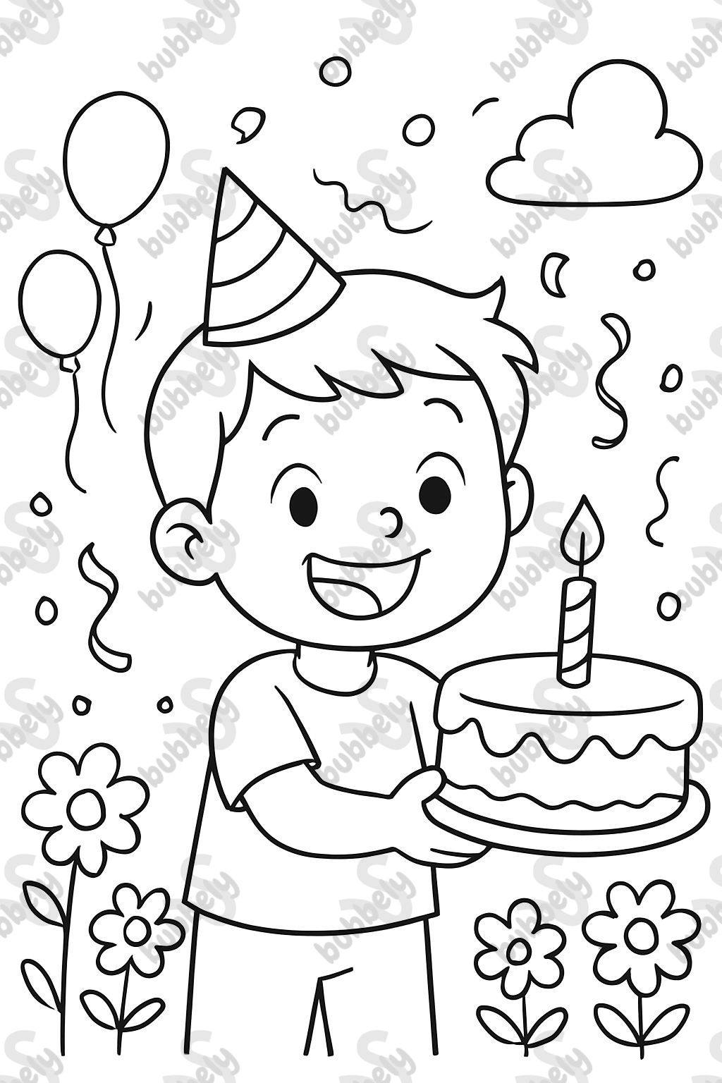 Un garçon heureux tenant son premier gâteau d'anniversaire. Un garçon heureux tenant son premier gâteau d'anniversaire.