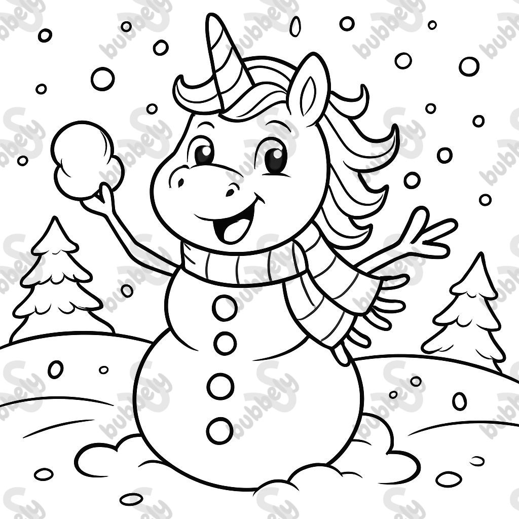 Une licorne en bonhomme de neige Une licorne en bonhomme de neige
