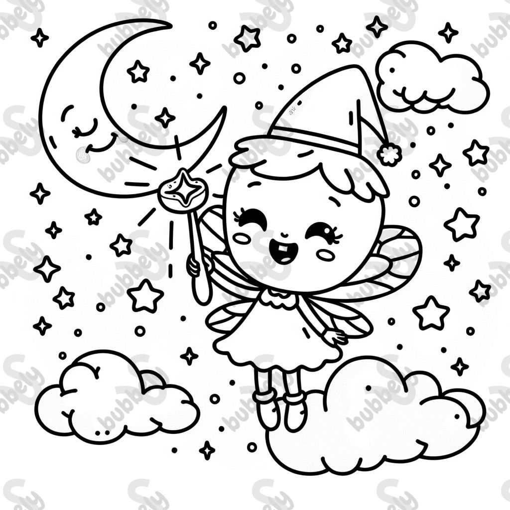 This coloring page features the tooth fairy, a magical and friendly figure that rewards children for their lost teeth. This coloring page features the tooth fairy, a magical and friendly figure that rewards children for their lost teeth.