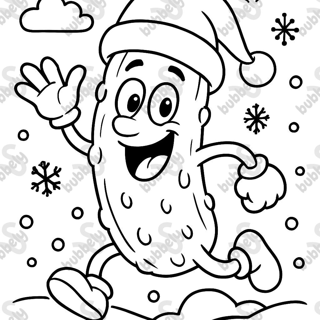 eine Gurke mit einem Weihnachtsmannhut eine Gurke mit einem Weihnachtsmannhut