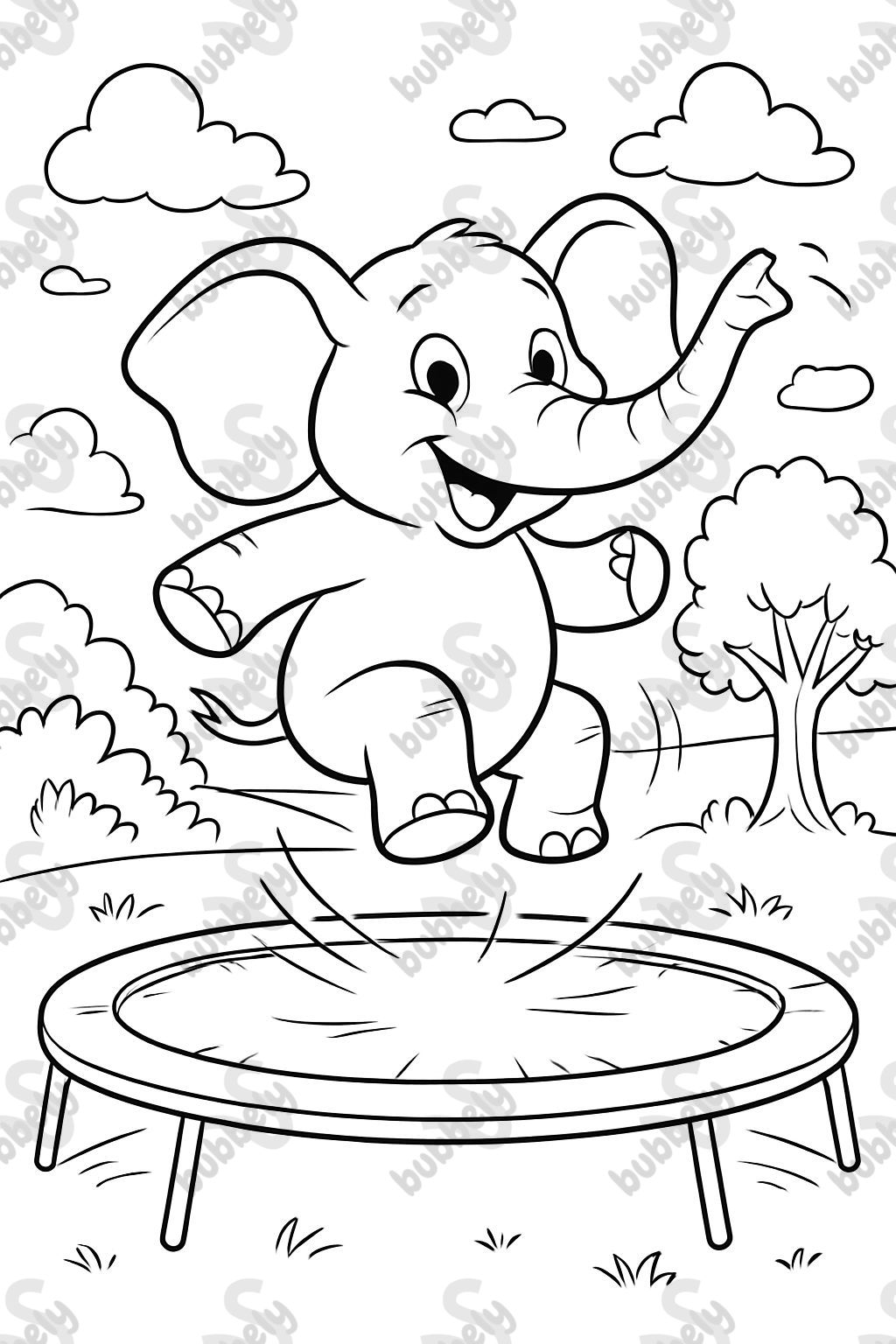 Elephant on trampoline Elephant on trampoline