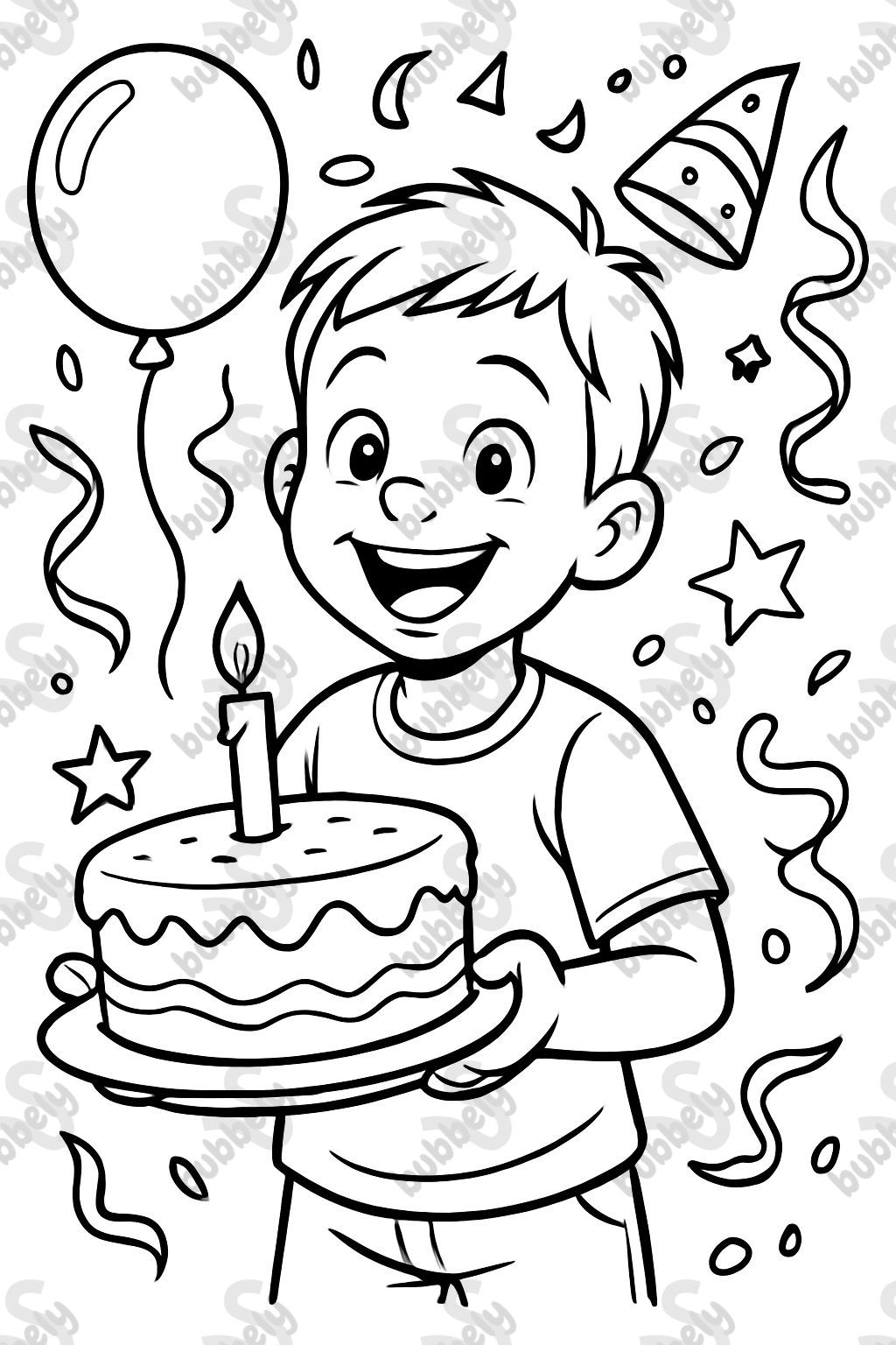 Un garçon heureux tenant son premier gâteau d'anniversaire. Un garçon heureux tenant son premier gâteau d'anniversaire.