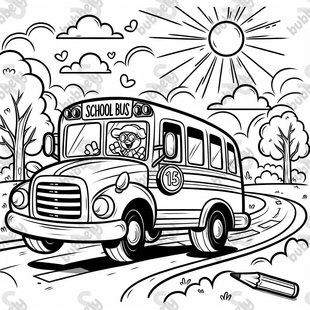 Bus scolaire allant à l'école Bus scolaire allant à l'école