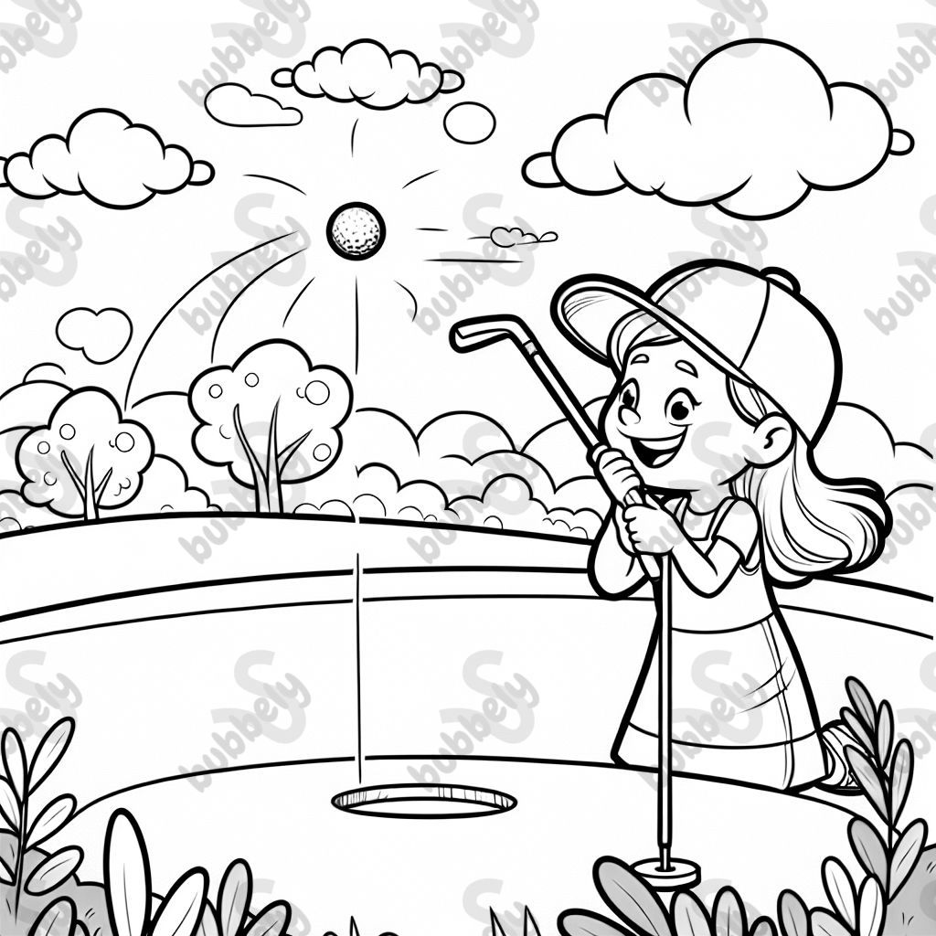 Fille obtient un hole-in-one au golf Fille obtient un hole-in-one au golf