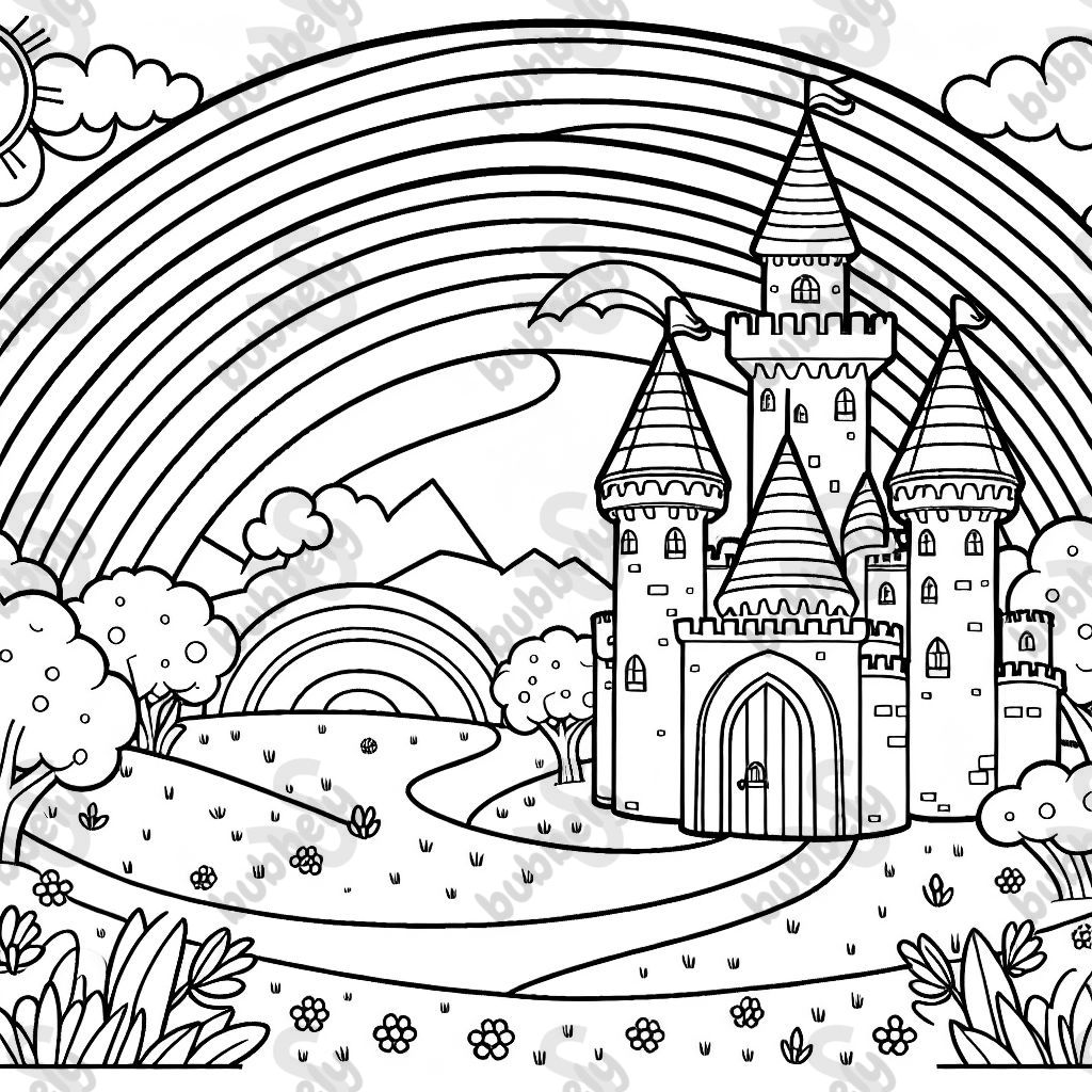 Un arcoíris sobre un castillo Un arcoíris sobre un castillo