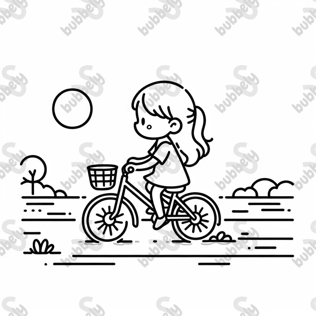 una niña pequeña montando en bicicleta junto al río una niña pequeña montando en bicicleta junto al río