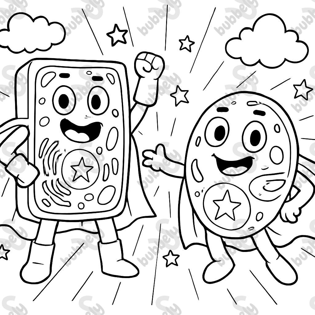 Cellules végétales et animales super-héros Cellules végétales et animales super-héros