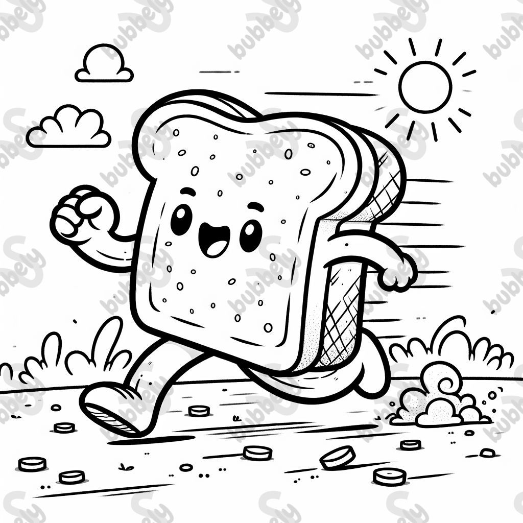 A piece of toast running
