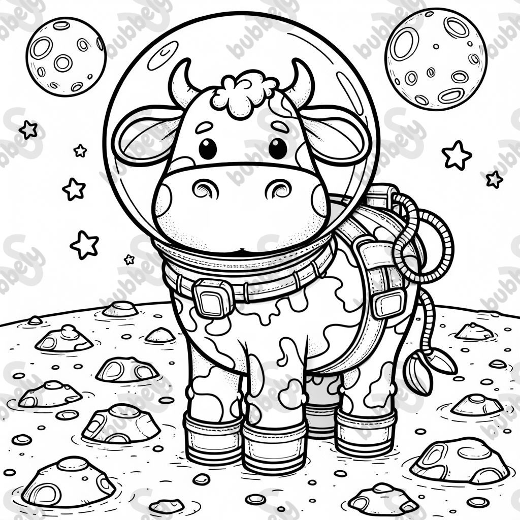 Una vaca astronauta en la luna Una vaca astronauta en la luna