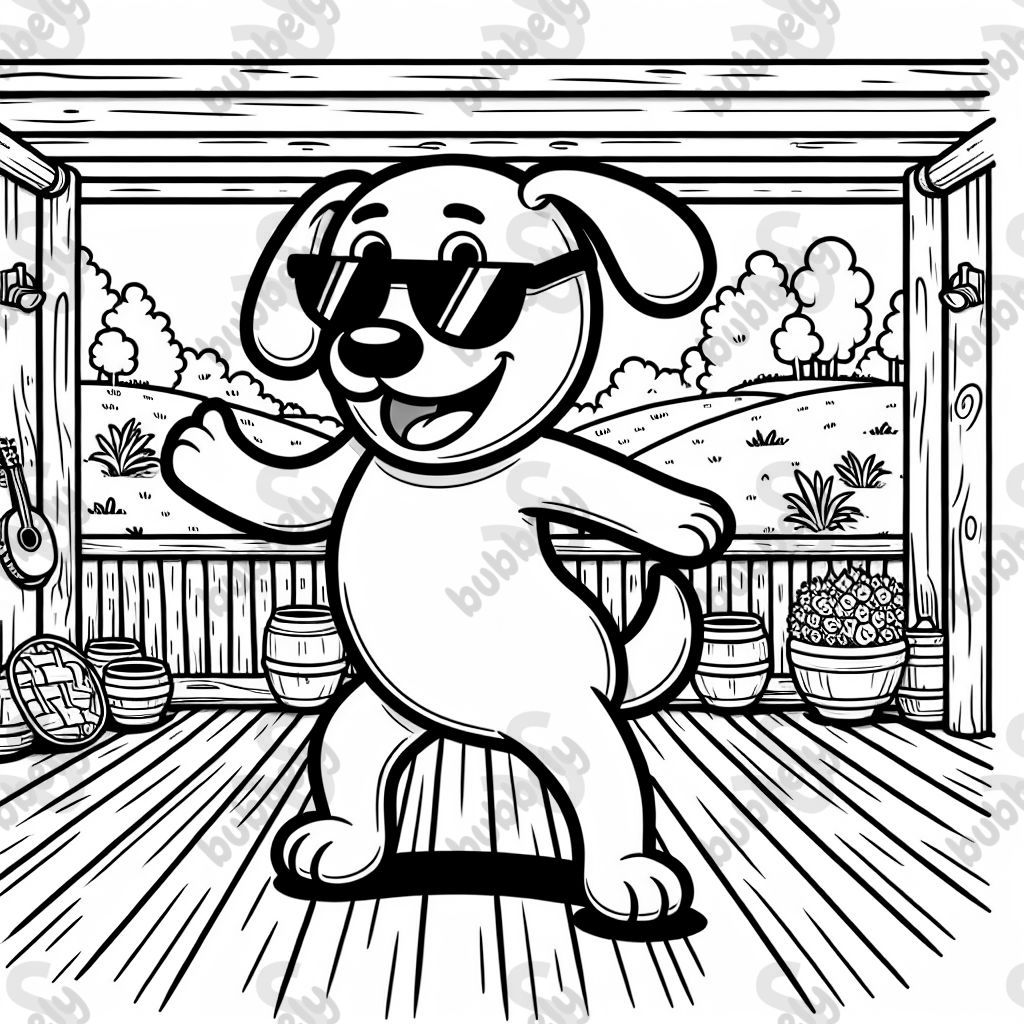 Ein Hund macht den Griddy-Tanz.