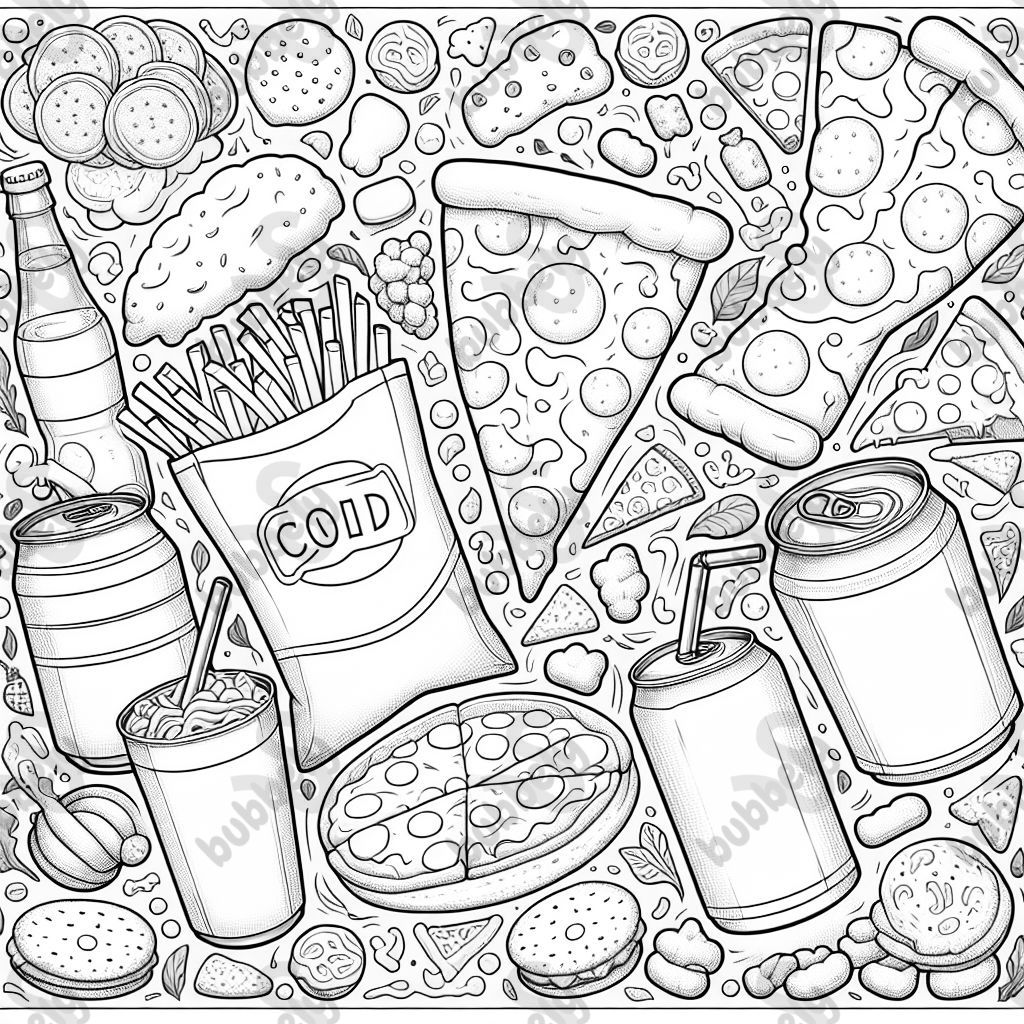 Las papas, la pizza, el refresco y las galletas son aperitivos perfectos para un ambiente festivo. Las papas, la pizza, el refresco y las galletas son aperitivos perfectos para un ambiente festivo.