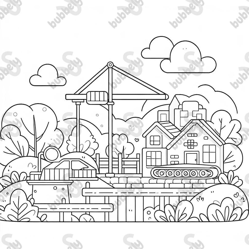 chantier entouré par la nature