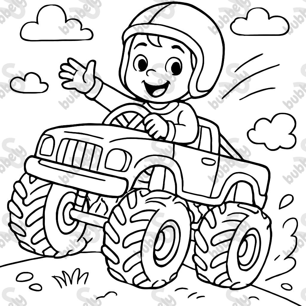 Conduciendo un camión monstruo. Conduciendo un camión monstruo.