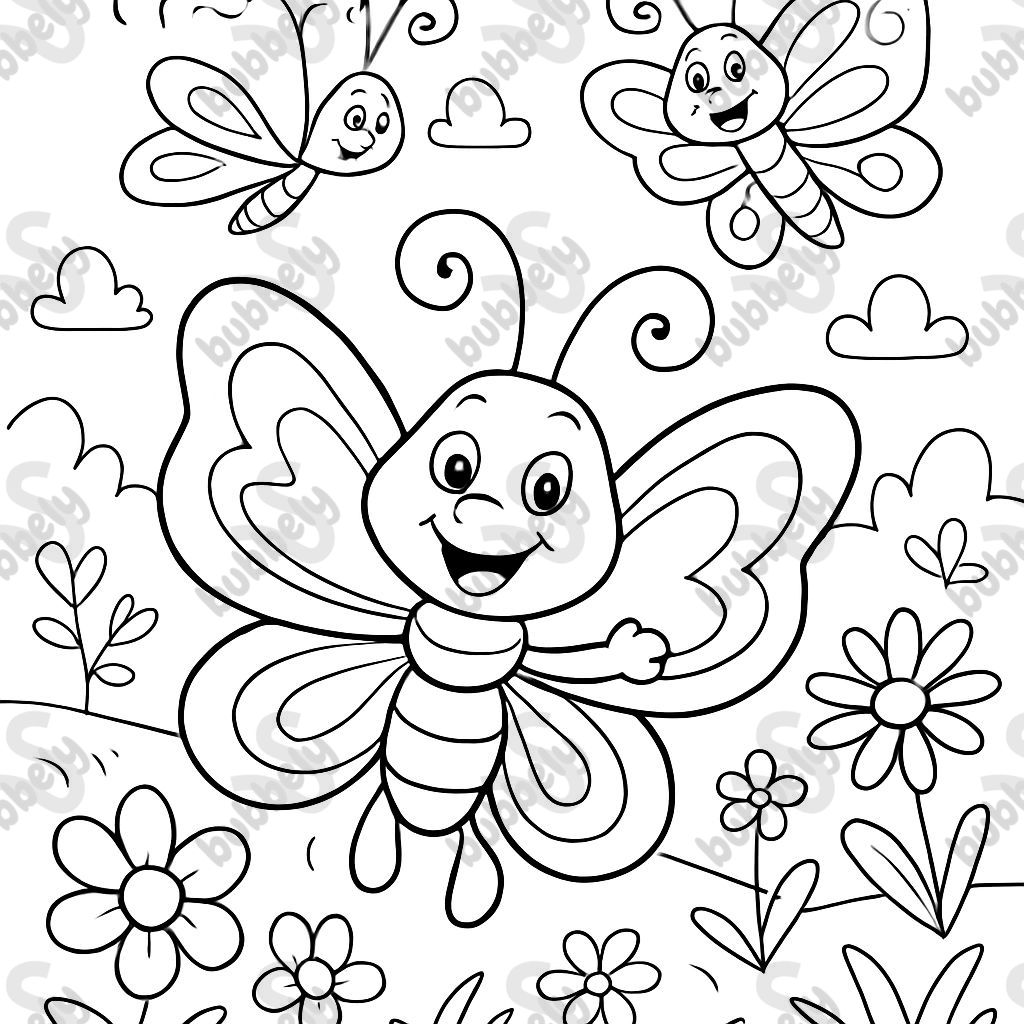 Schmetterlinge in einem Garten Schmetterlinge in einem Garten