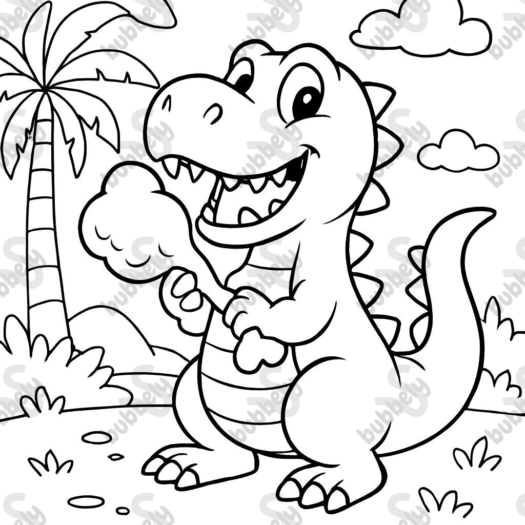 dinosaure mangeant un os de poulet dinosaure mangeant un os de poulet