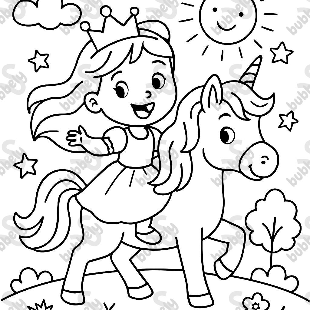 princesa en un unicornio princesa en un unicornio