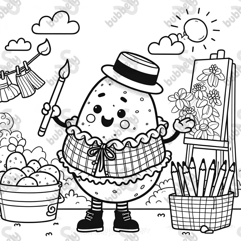 Una papa con ropa de disfraz. Una papa con ropa de disfraz.