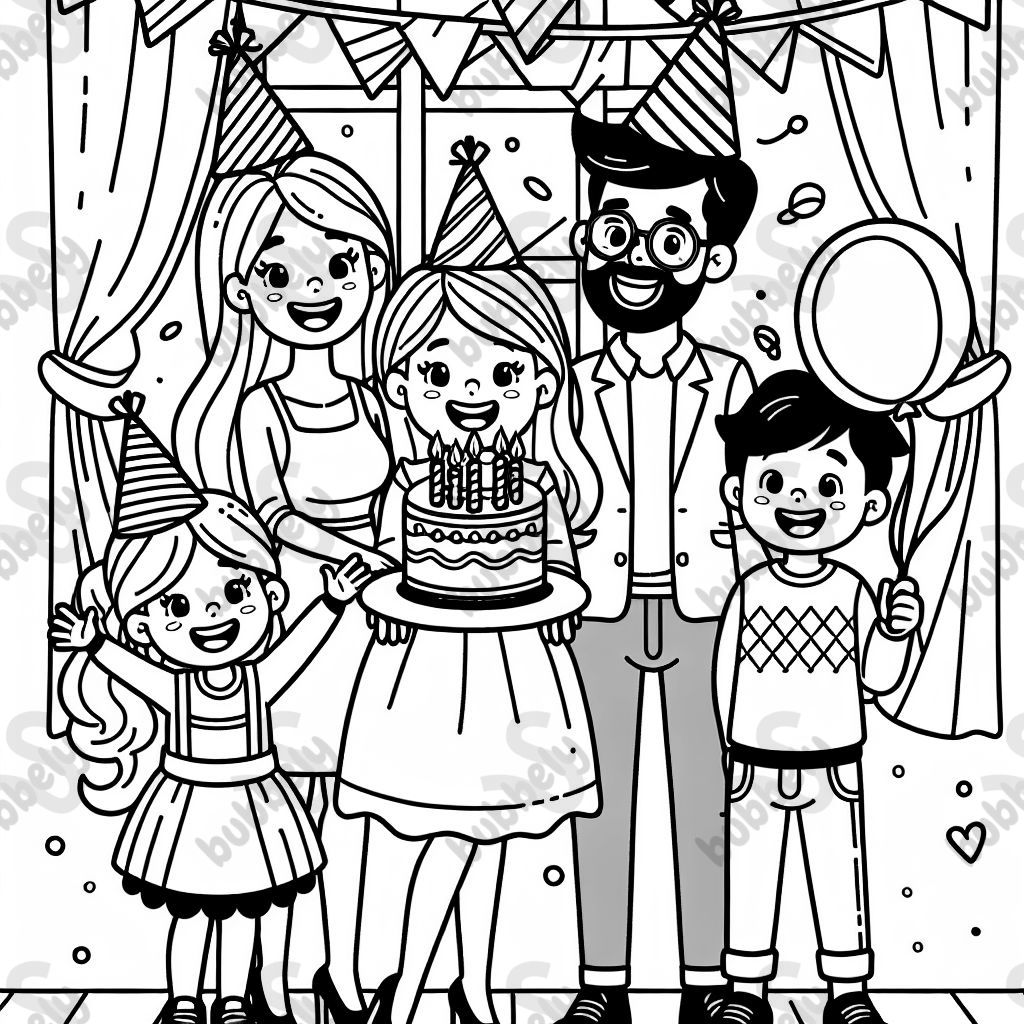 Schwarze Mutter, schwarzer Vater, schwarzer Sohn und schwarze Tochter feiern den Geburtstag der Mutter. Schwarze Mutter, schwarzer Vater, schwarzer Sohn und schwarze Tochter feiern den Geburtstag der Mutter.