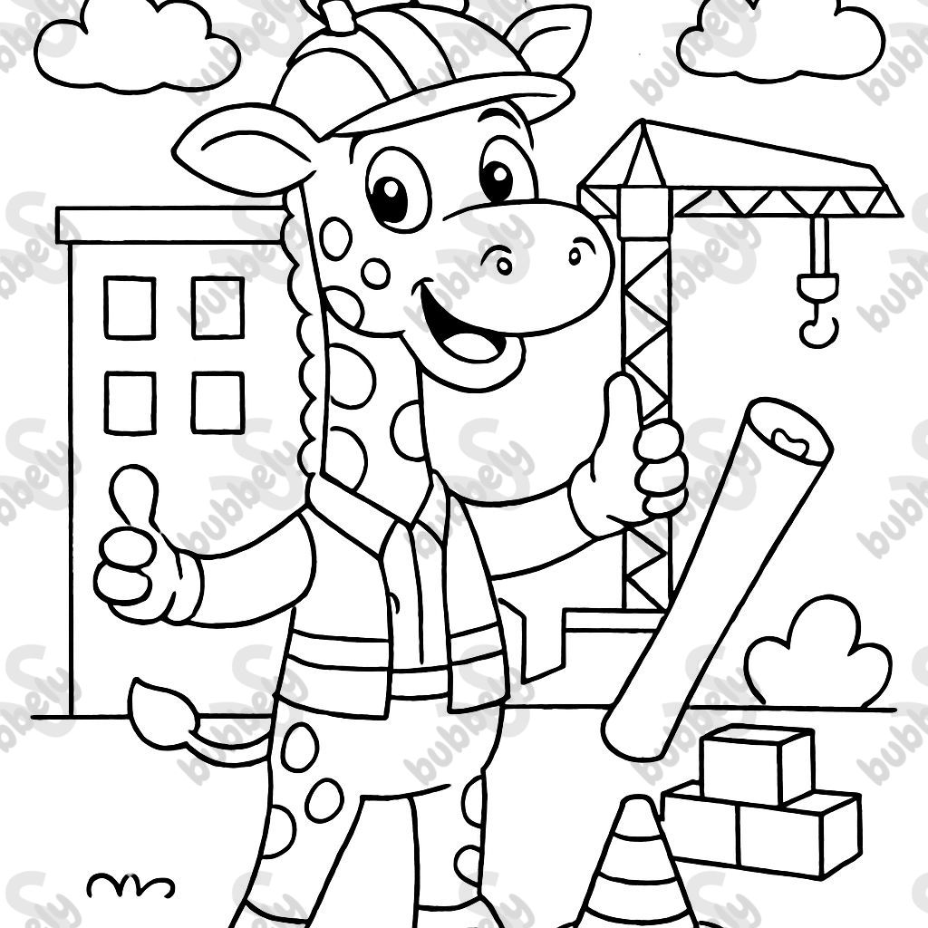 Jirafa como ingeniero civil Jirafa como ingeniero civil