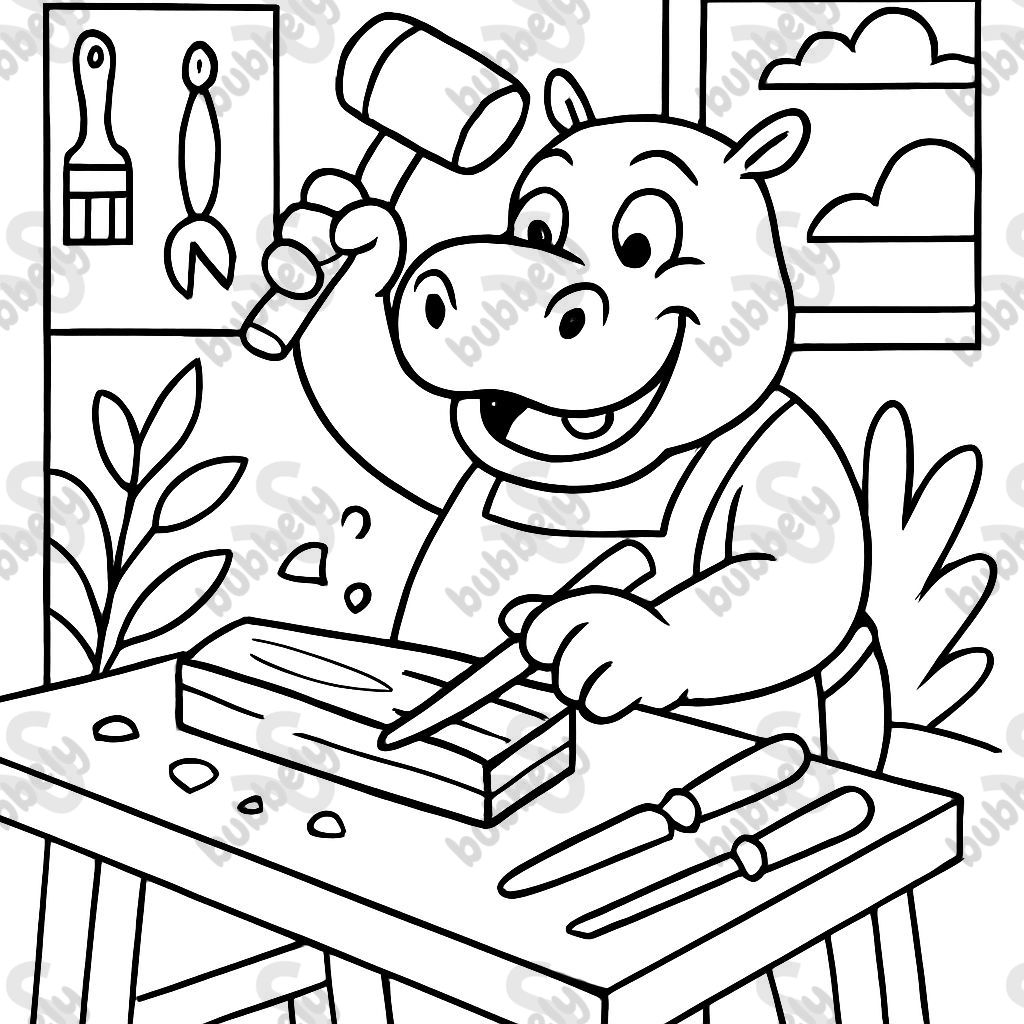 Un hippopotame artisan. Un hippopotame artisan.