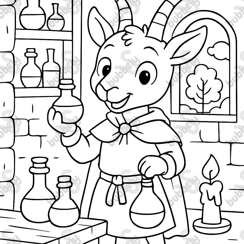 a cute medieval apothecary antelope a cute medieval apothecary antelope