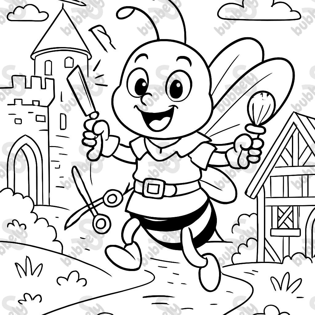 Eine mittelalterliche Bienenfrisöse Eine mittelalterliche Bienenfrisöse