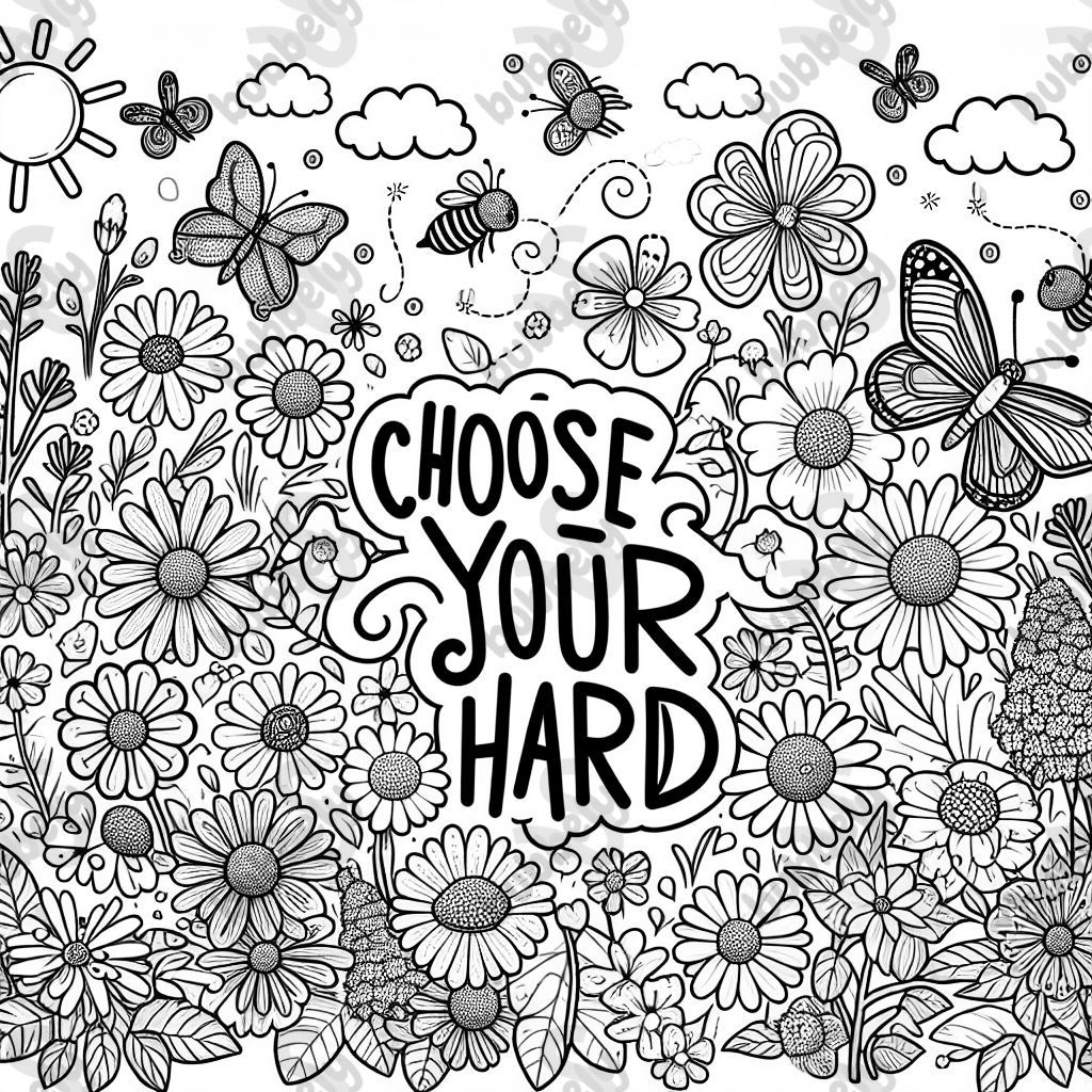 The words choose your hard surrounded by wildflowers The words choose your hard surrounded by wildflowers