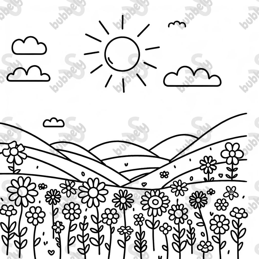 campo de flores silvestres con sol campo de flores silvestres con sol