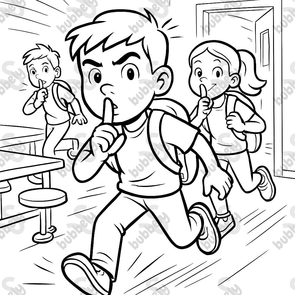 Niños entrando al comedor escolar en silencio. Niños entrando al comedor escolar en silencio.