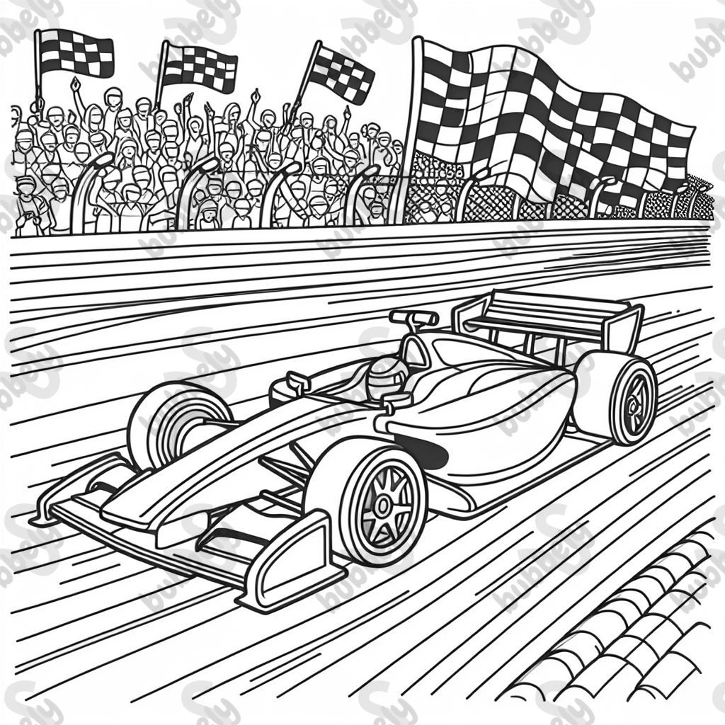 Une voiture de course sur une piste.