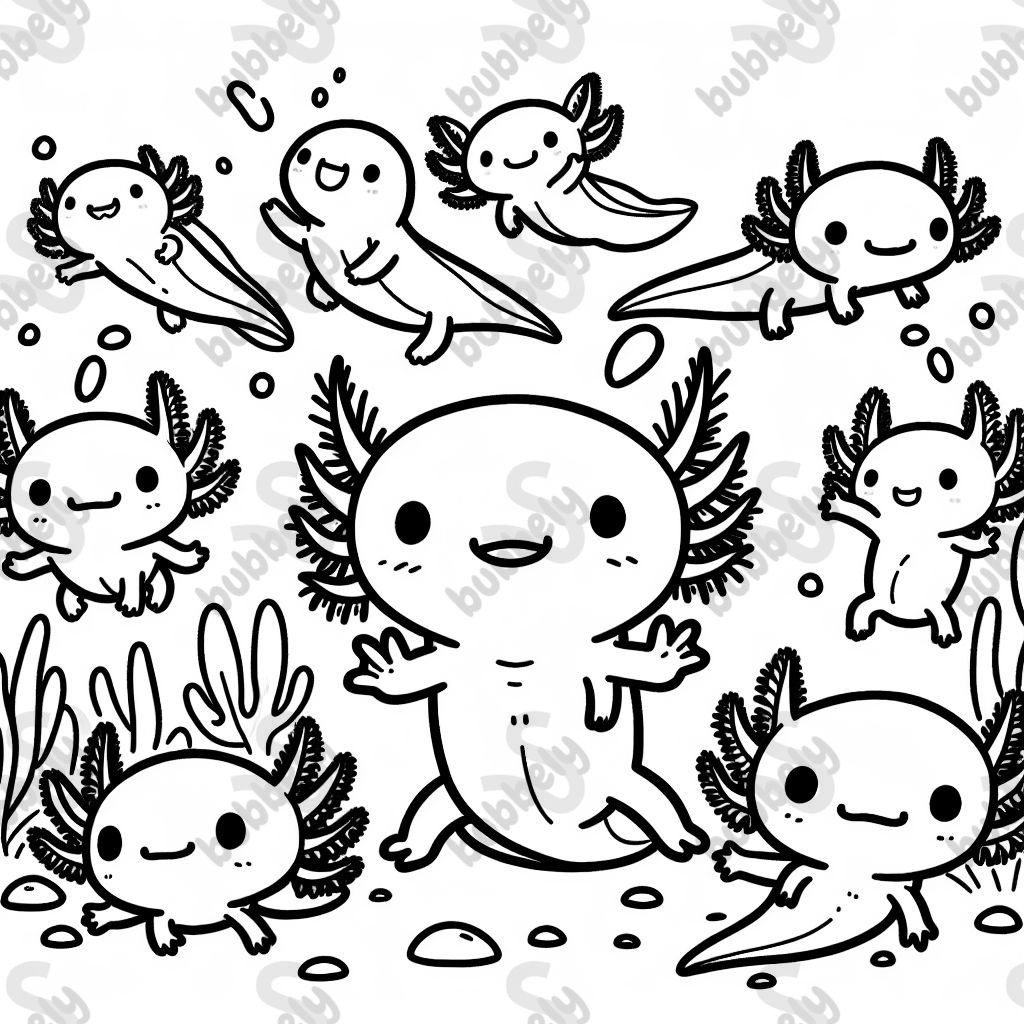 10 axolotls. certains font un signe. certains sont debout. il n'y a pas de décor ou d'image de fond. aucun axolotl ne touche un autre. certains sont debout. certains font un signe. ils sont entièrement visibles. aucun ne sort de l'eau. 10 axolotls. certains font un signe. certains sont debout. il n'y a pas de décor ou d'image de fond. aucun axolotl ne touche un autre. certains sont debout. certains font un signe. ils sont entièrement visibles. aucun ne sort de l'eau.